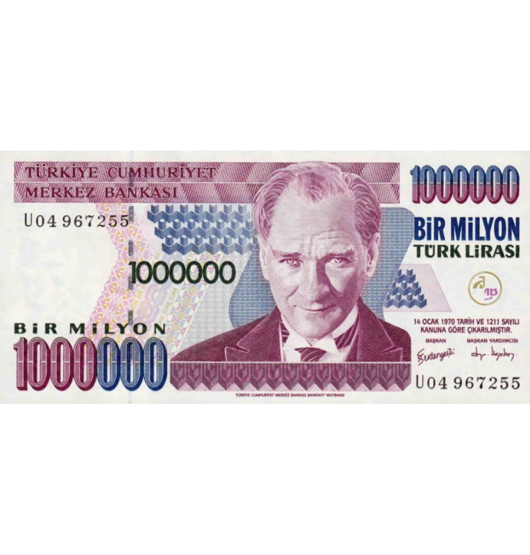 Turquía 1 Millón Lira 2002 ND Pick 213